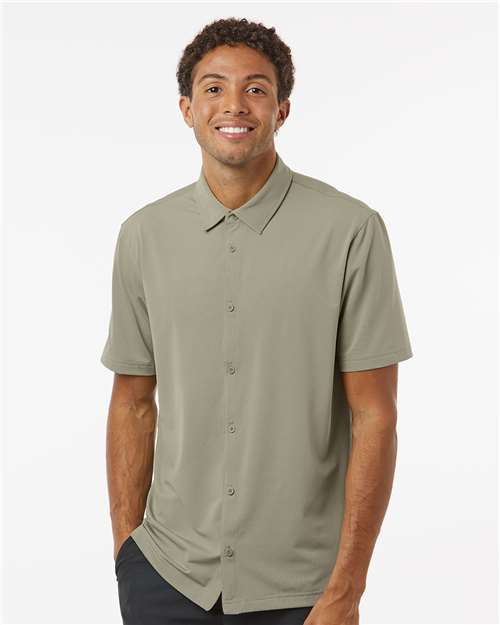 Men's Full Button Down Short Sleeve Shirt - A595