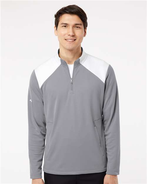 Men's Textured Mixed Media Quarter-Zip Pullover - A532
