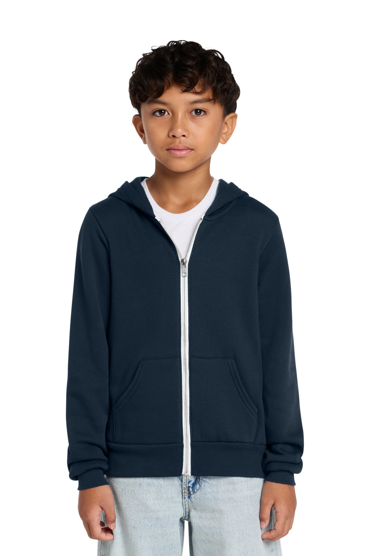 BELLA+CANVAS ® Youth Sponge Fleece Full-Zip Hooded Sweatshirt BC3739Y