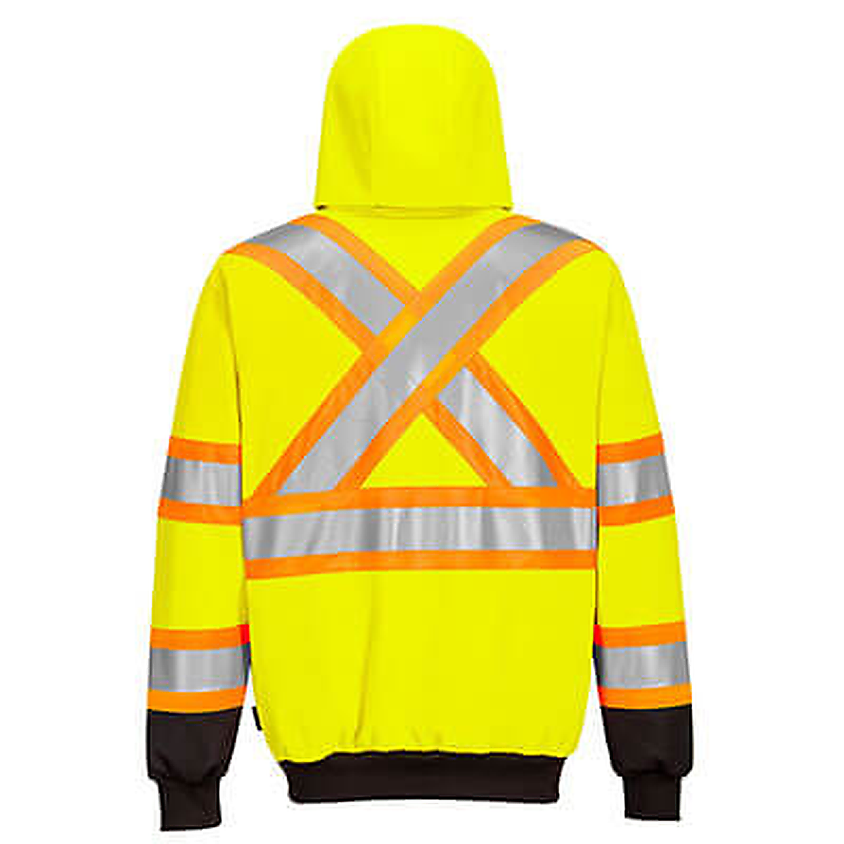 Hi-Vis X Back Contrast Tape Zipped Hoodie - CA170