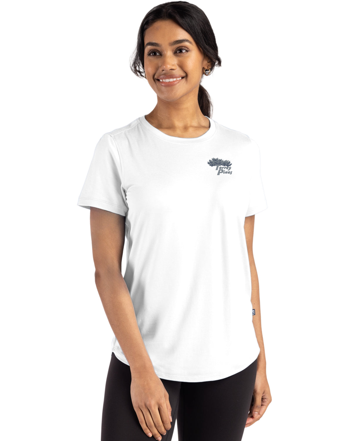 Torrey Pines Cutter & Buck Coastline Recycled Double Peached Womens Short Sleeve Tee - LCK00198-35492