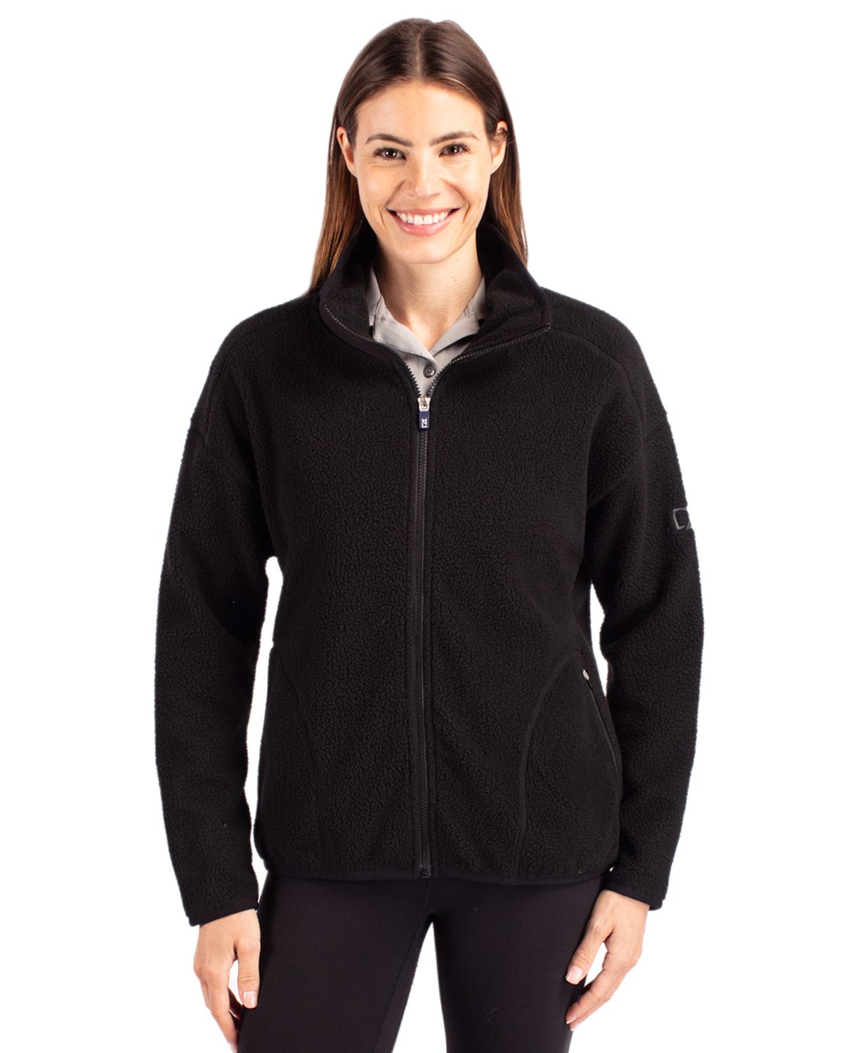 Cutter & Buck Cascade Epic Comfort Recycled Sherpa Fleece Womens Full Zip Jacket - LCO00055