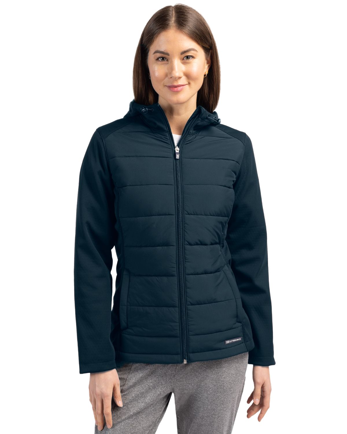 Cutter & Buck Evoke RecycledHoneycombFleeceWomensHybrid Full Zip Jacket - LCO00064