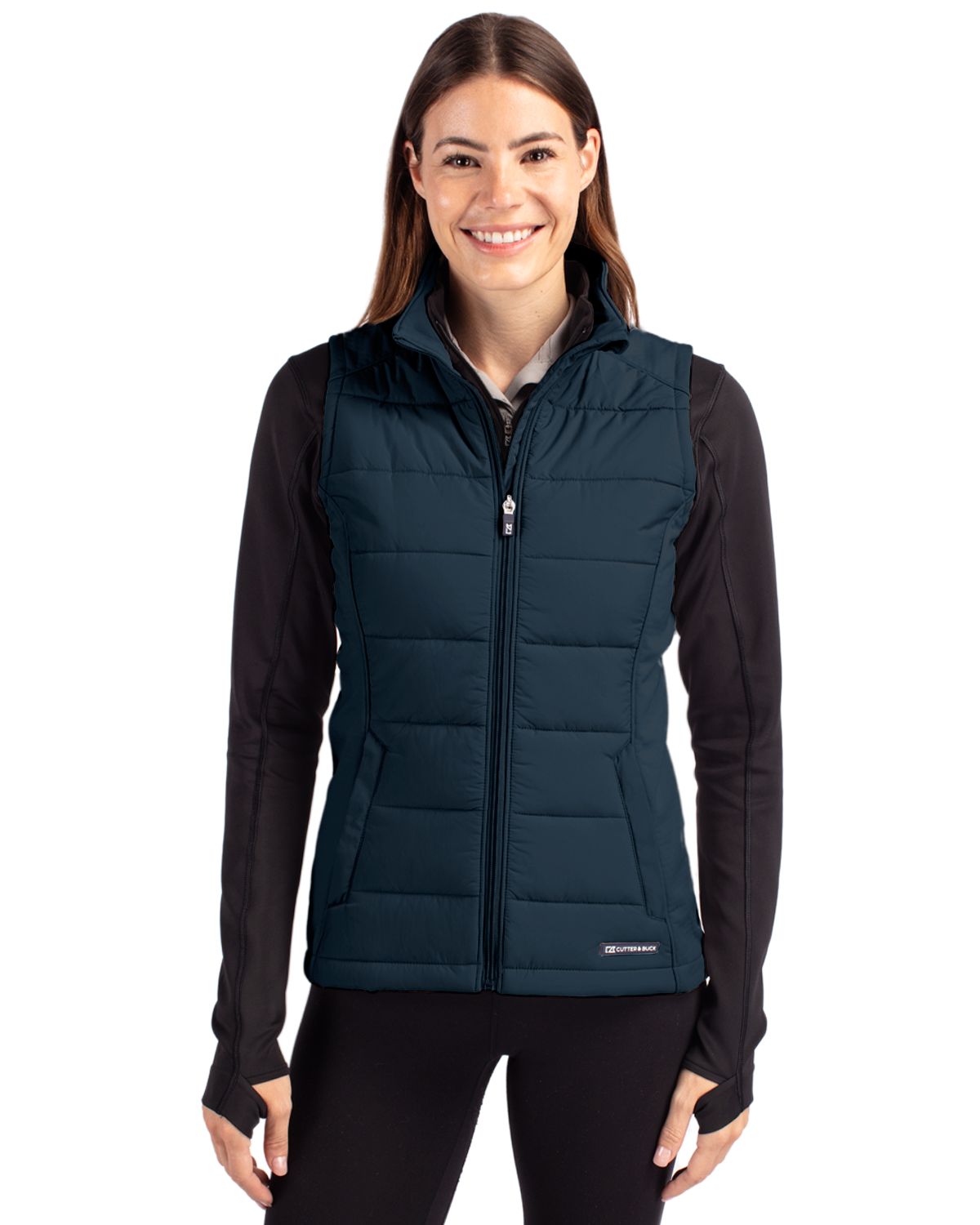 Cutter & Buck Evoke RecycledHoneycombFleeceWomensHybrid Full Zip Vest - LCO00065