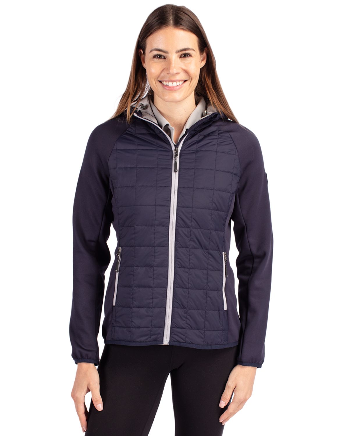 Cutter & Buck Rainier Recycled Insulated Hybrid Puffer Womens Full Zip Jacket - LCO00073