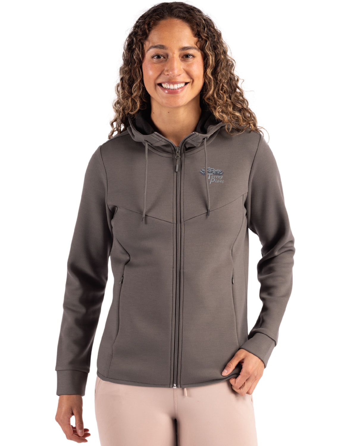 Torrey Pines Clique Haven Recycled Womens Full Zip Hooded Sweatshirt - LQK00091-35492