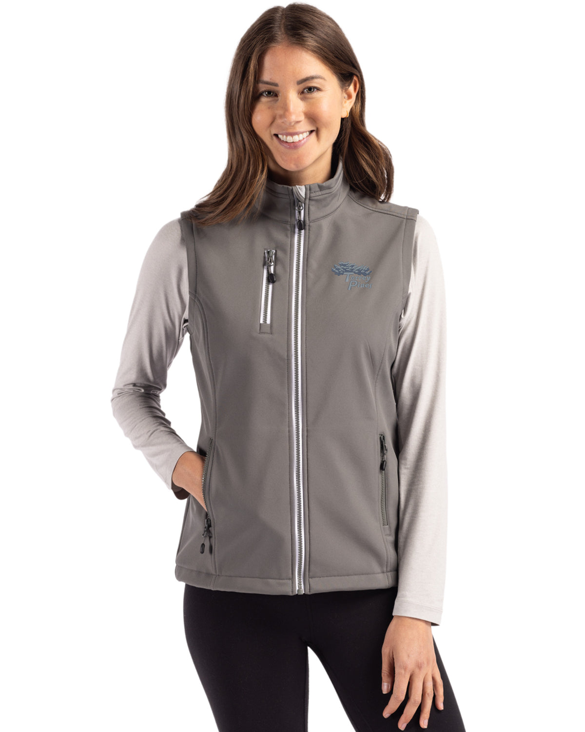 Torrey Pines Clique Telemark Recycled Stretch Softshell Womens Full Zip Vest - LQO00062-35492