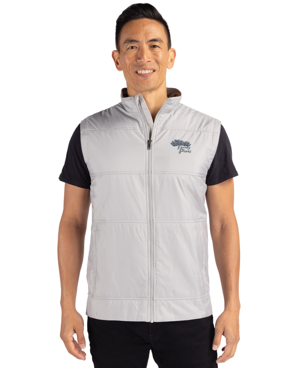 Torrey Pines Cutter & Buck Stealth Recycled Hybrid Quilted Mens Windbreaker Vest - MCC00008-35492