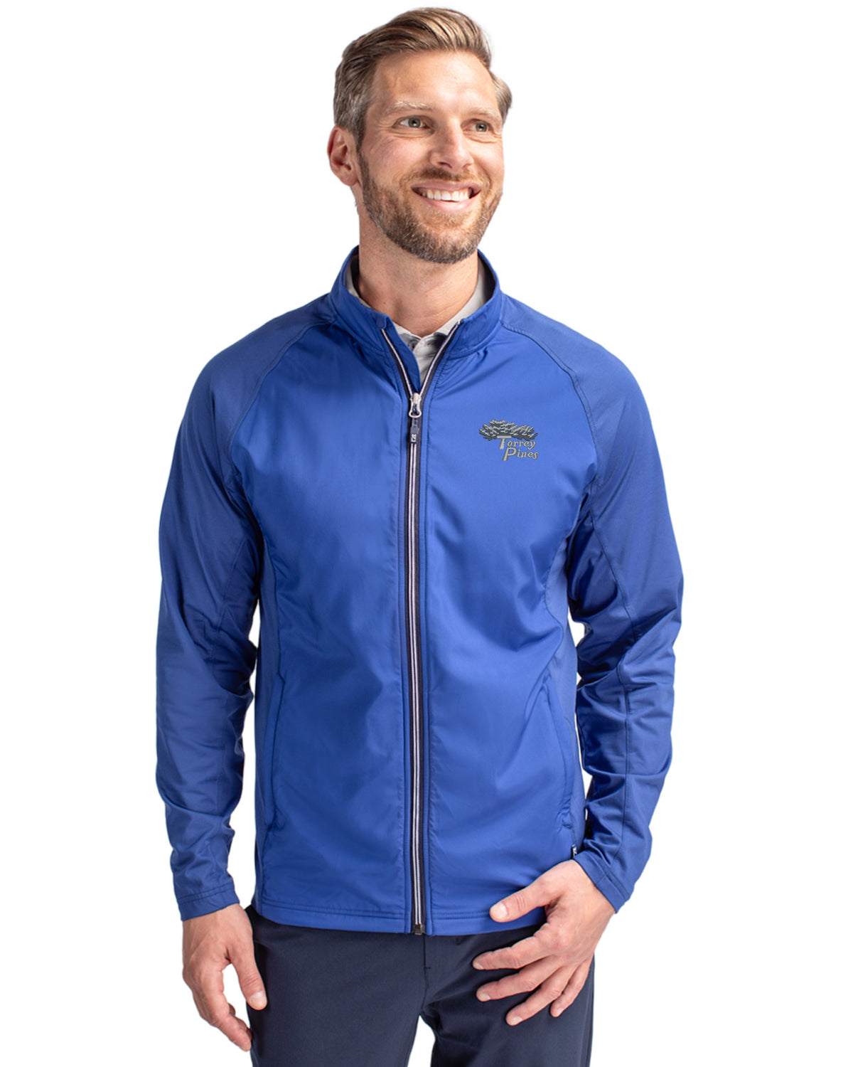 Torrey Pines Cutter & Buck Adapt Recycled Soft Knit Stretch Mens Hybrid Full Zip Jacket - MCC00032-35492