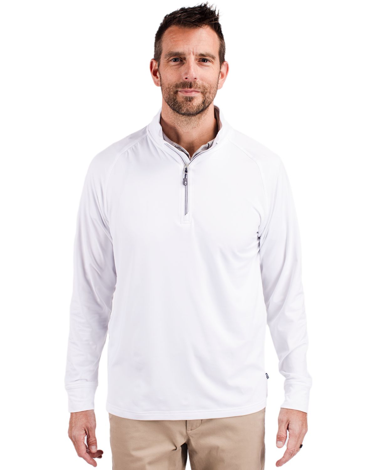 Cutter & Buck Adapt Recycled Soft Knit Stretch Mens Quarter Zip Pullover - MCK01143