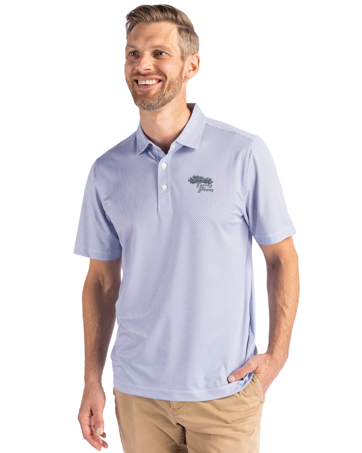 Torrey Pines Cutter & Buck Pike Recycled Symmetry Print Mens Polo - MCK01284-35492