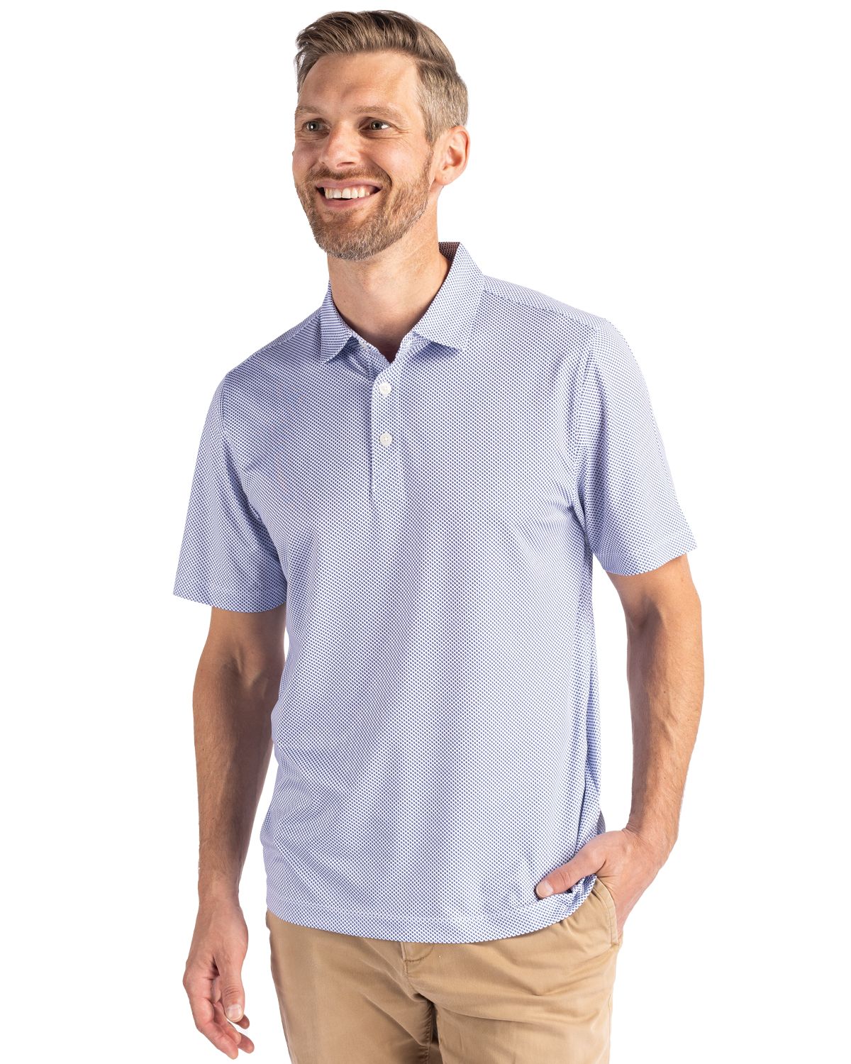 Cutter & Buck Pike Recycled Symmetry Print Mens Polo - MCK01284