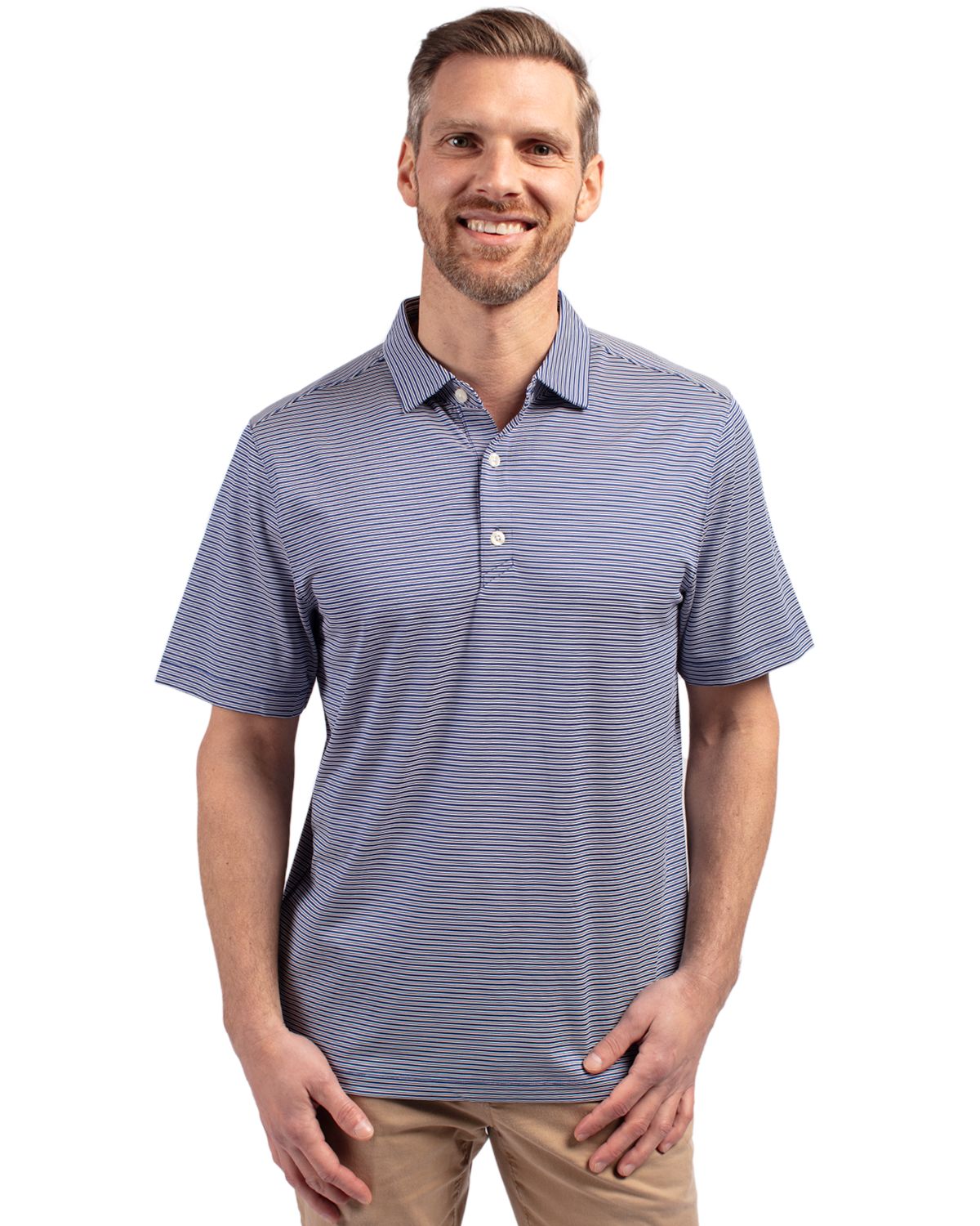 Cutter & Buck Forge Recycled Double Stripe Four-Way Stretch Mens Big & Tall Polo - BCK01302
