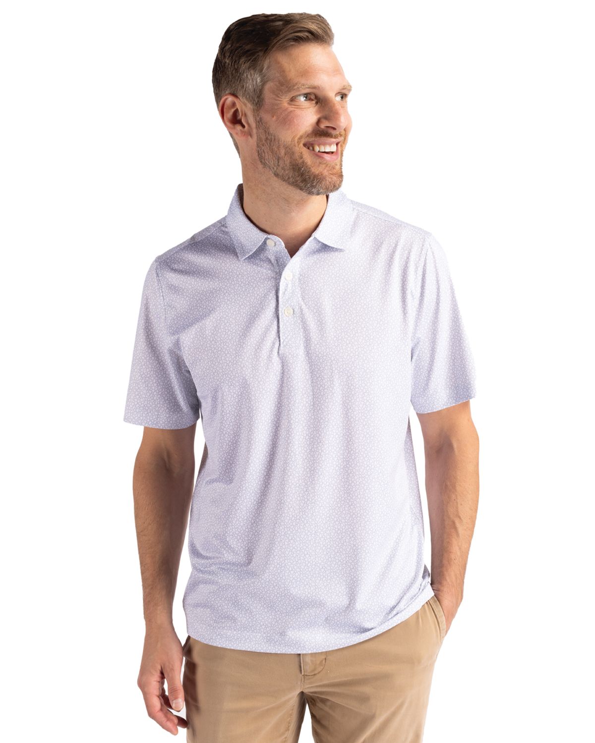 Cutter & Buck Pike Recycled Pebble Print Mens Polo - MCK01304