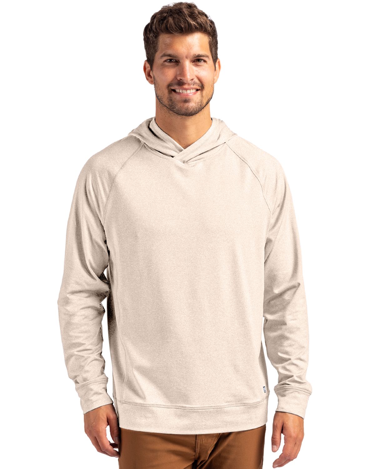Cutter & Buck Adapt Recycled Soft Knit Stretch Mens Heathered Hooded Pullover - MCK01341