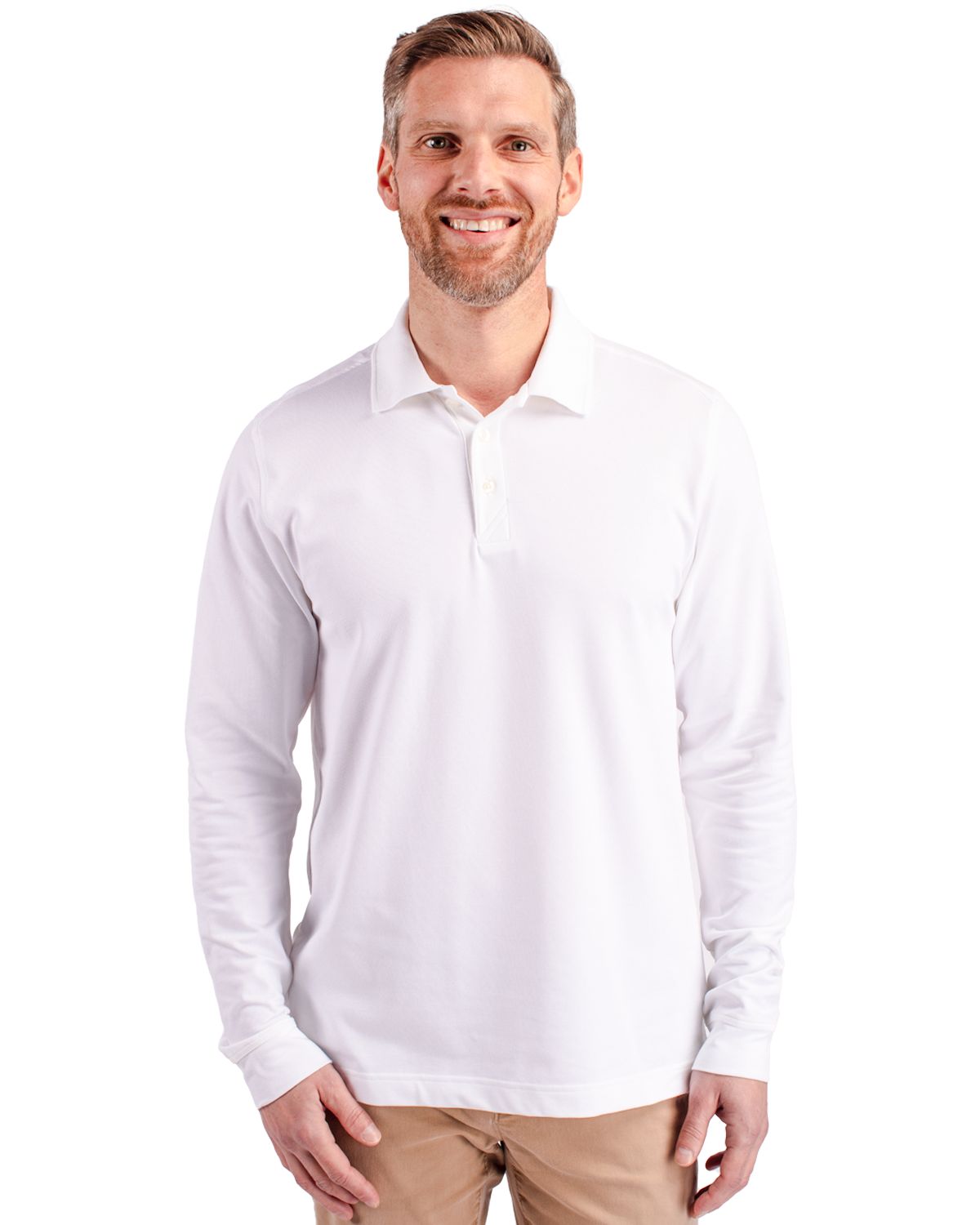 Cutter & Buck Advantage Recycled Cotton-Blend PiqueMensBig & Tall Long Sleeve Polo - BCK09322