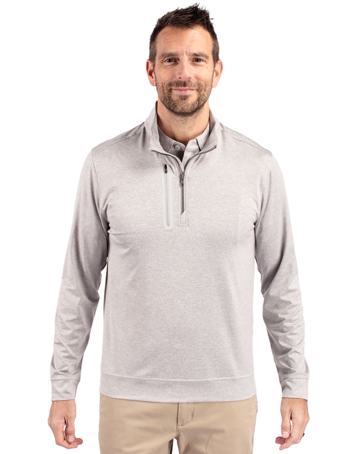 Cutter & Buck Stealth Heathered Mens Quarter Zip - MCK09404