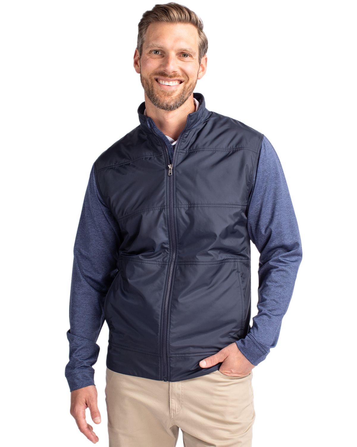 Cutter & Buck Stealth Recycled Hybrid Quilted Mens Big & Tall Windbreaker Jacket - BCK09406