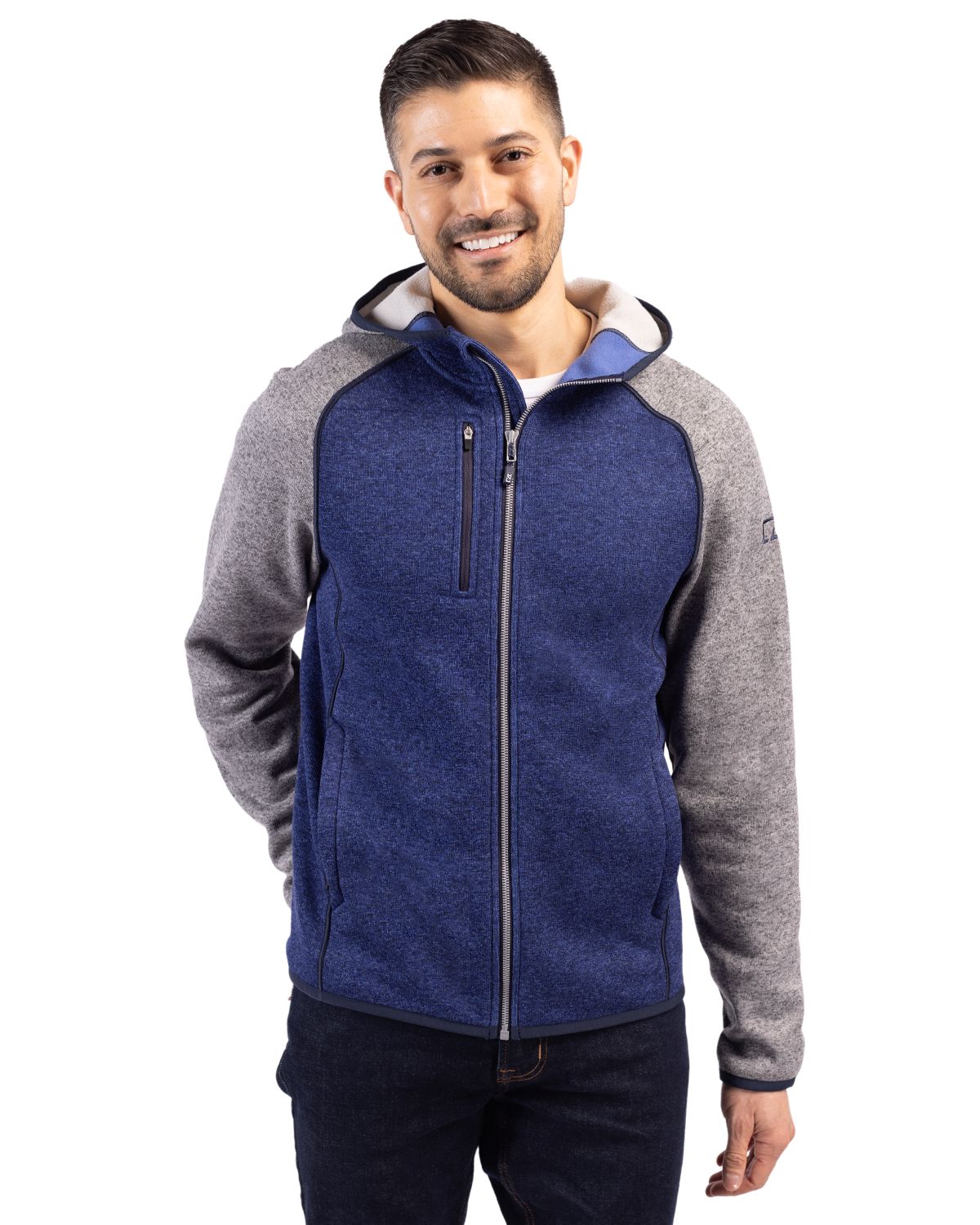 Cutter & Buck Mainsail Sweater-Knit Mens Full Zip Hooded Jacket - MCO00089