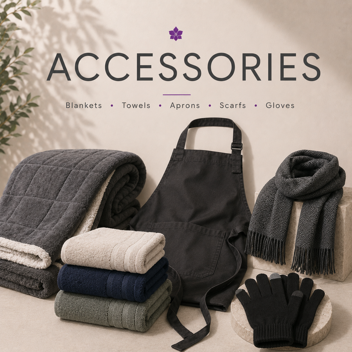 Accessories - Aprons, Blankets, Scarves, Gloves and Towels