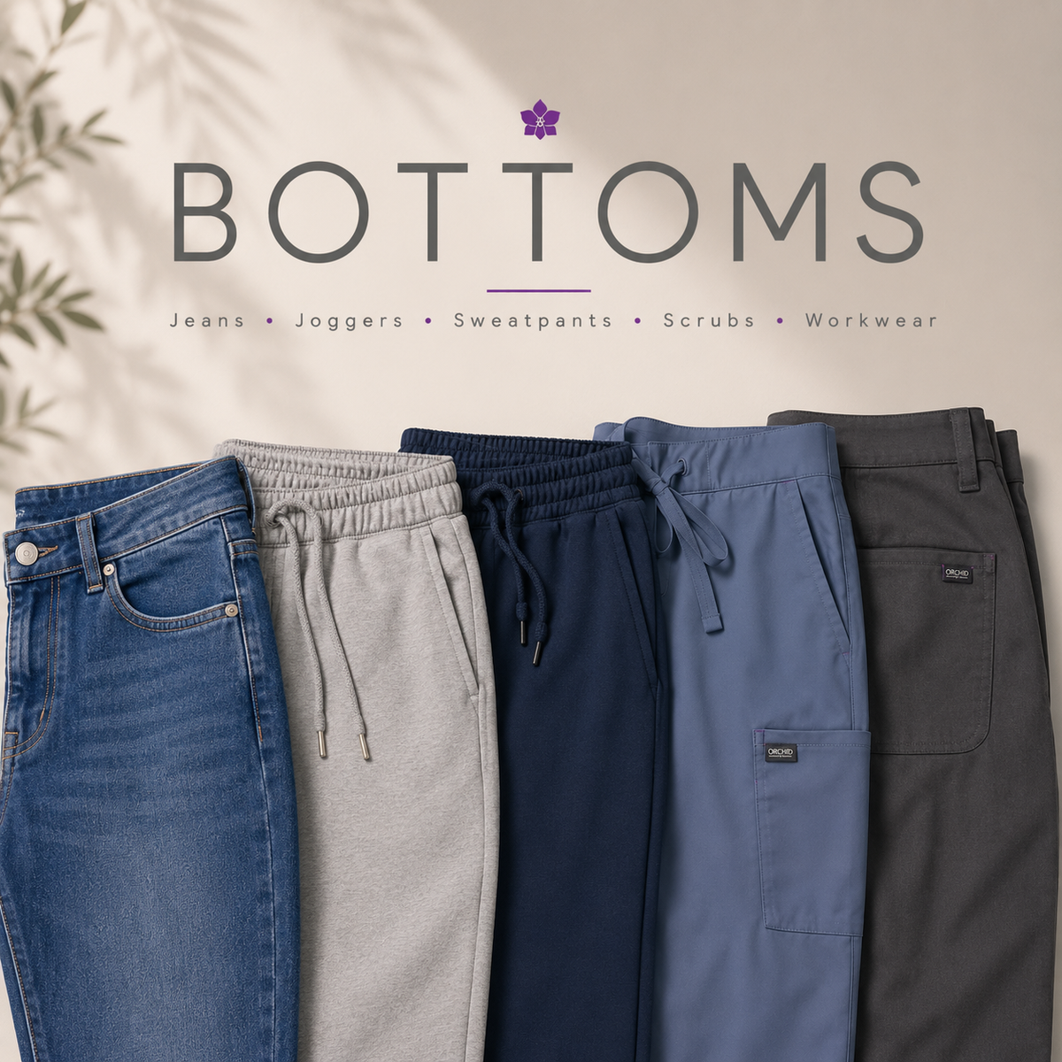 Bottoms - Jeans, Sweatpants, Joggers, Shorts, Scrubs and Workwear