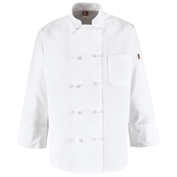 Ten Knot Button Chef Coat with Thermometer Pocket
