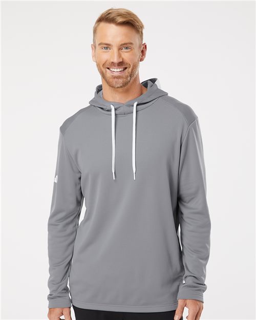 Men's Textured Mixed Media Midweight Hooded Sweatshirt - A530