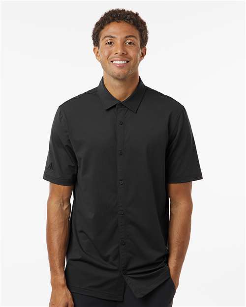 Men's Full Button Down Short Sleeve Shirt - A595