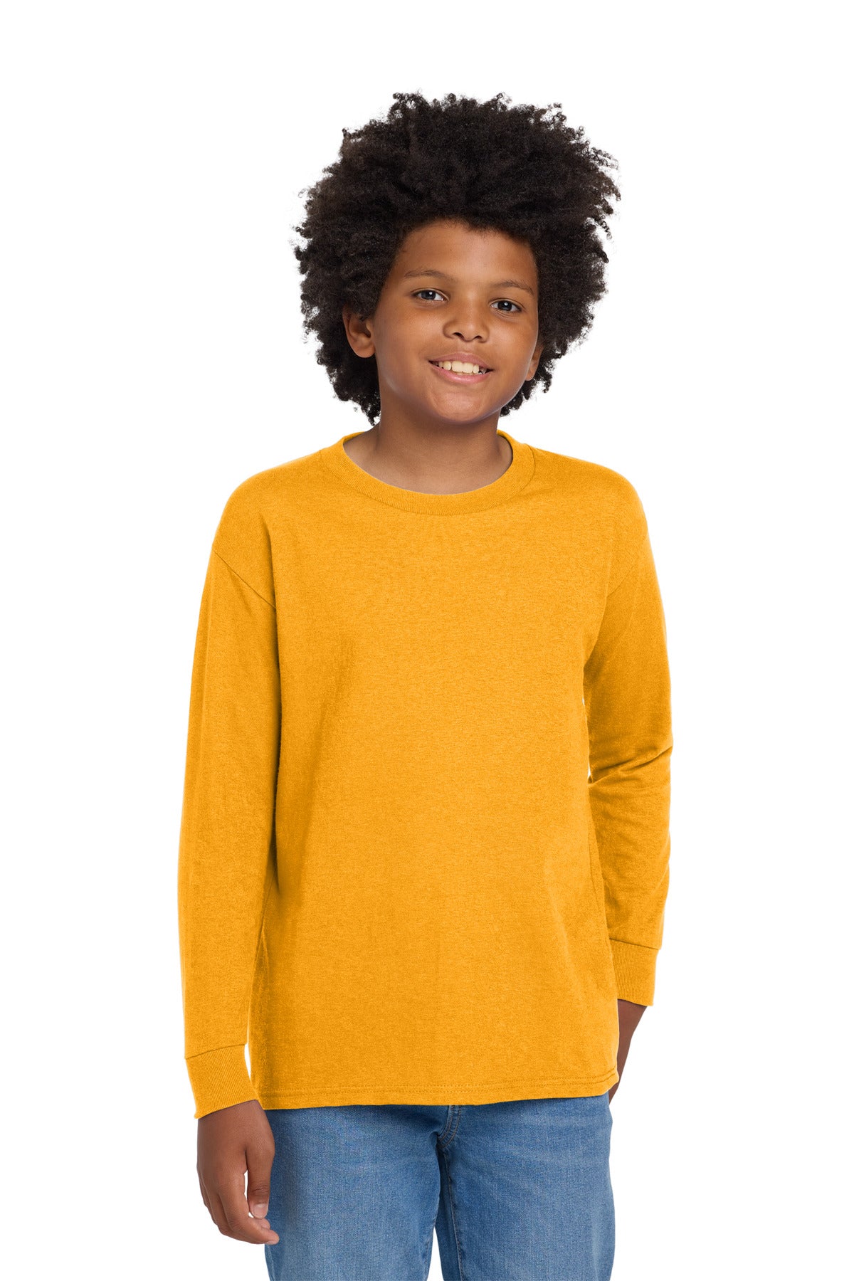 Gildan ®  Youth Heavy Cotton ™  100% Cotton Long Sleeve T-Shirt. 5400B