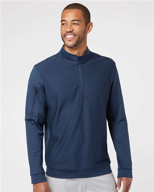 Men's Textured Quarter-Zip Pullover - A295
