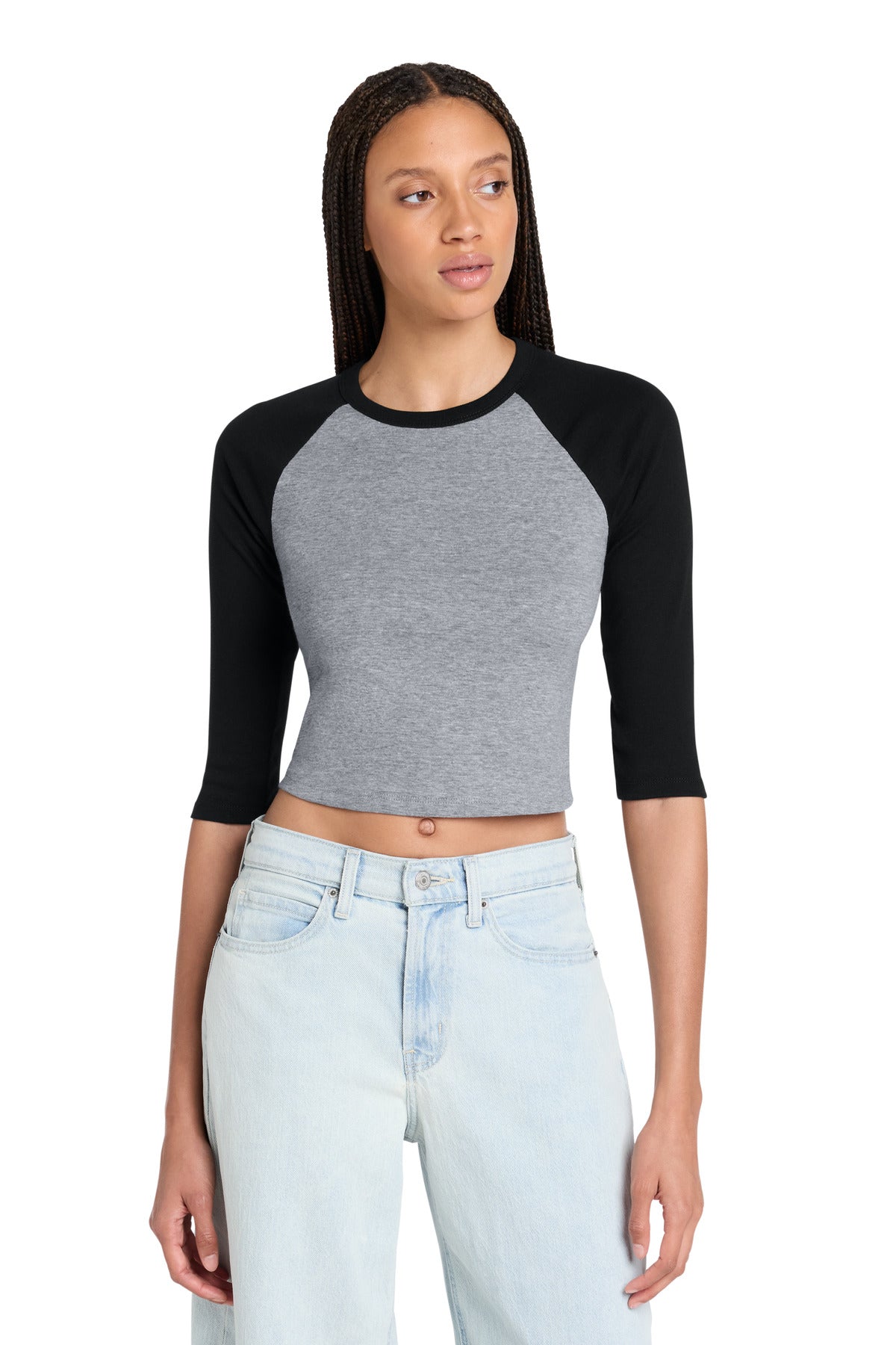 BELLA+CANVAS ®  Women's Micro Rib 3/4 Raglan Baby Tee BC1200