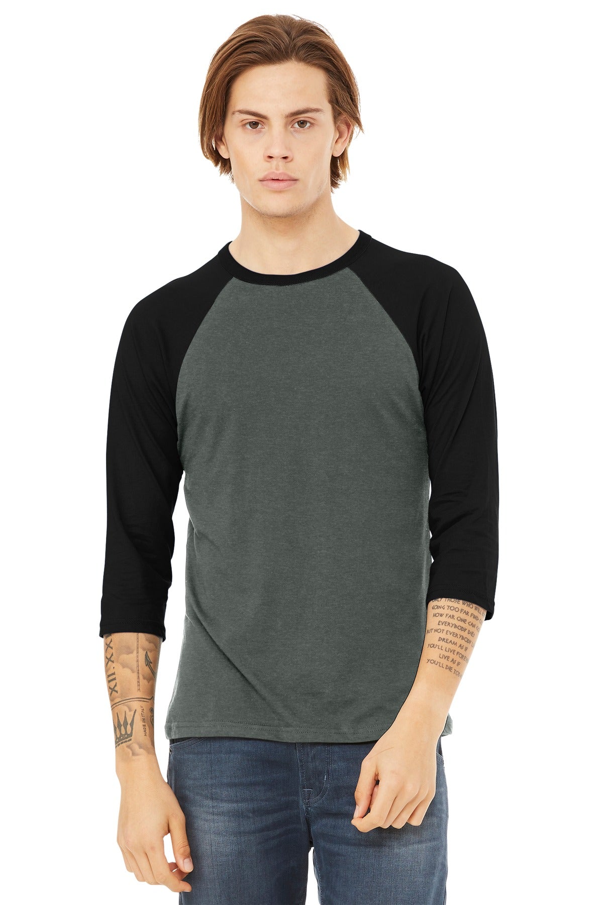 BELLA+CANVAS  ®  Unisex 3/4-Sleeve Baseball Tee. BC3200