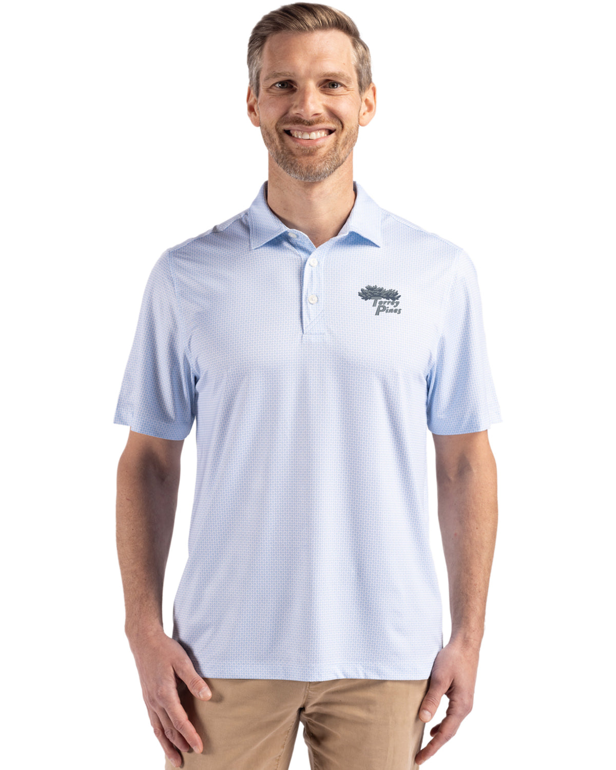 Torrey Pines Cutter & Buck Pike Recycled Diamond Dot Print Mens Big & Tall Polo - BCK01343-35492