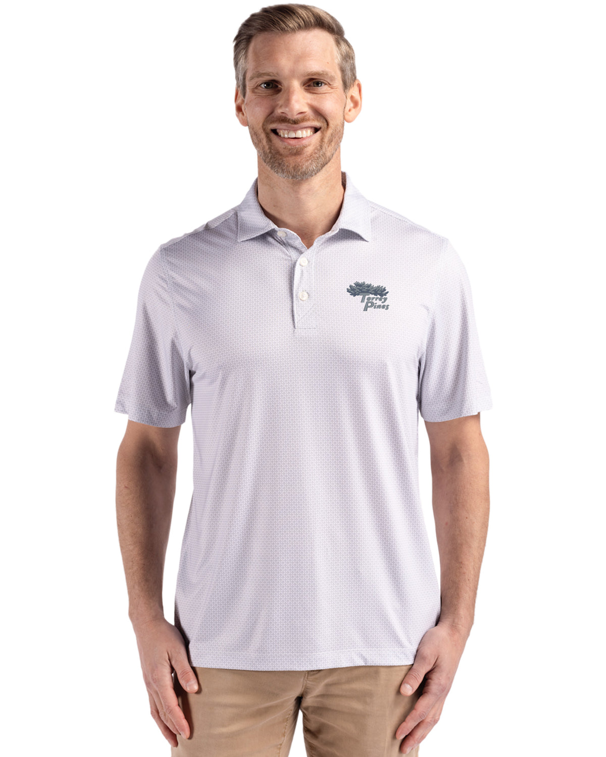 Torrey Pines Cutter & Buck Pike Recycled Diamond Dot Print Mens Big & Tall Polo - BCK01343-35492