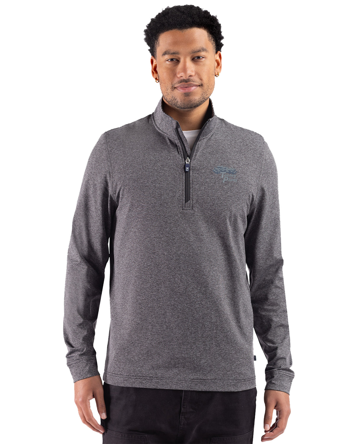 Torrey Pines Cutter & Buck Adapt Recycled Soft Knit Stripe Mens Big & Tall Quarter Zip Pullover - BCK01379-35492