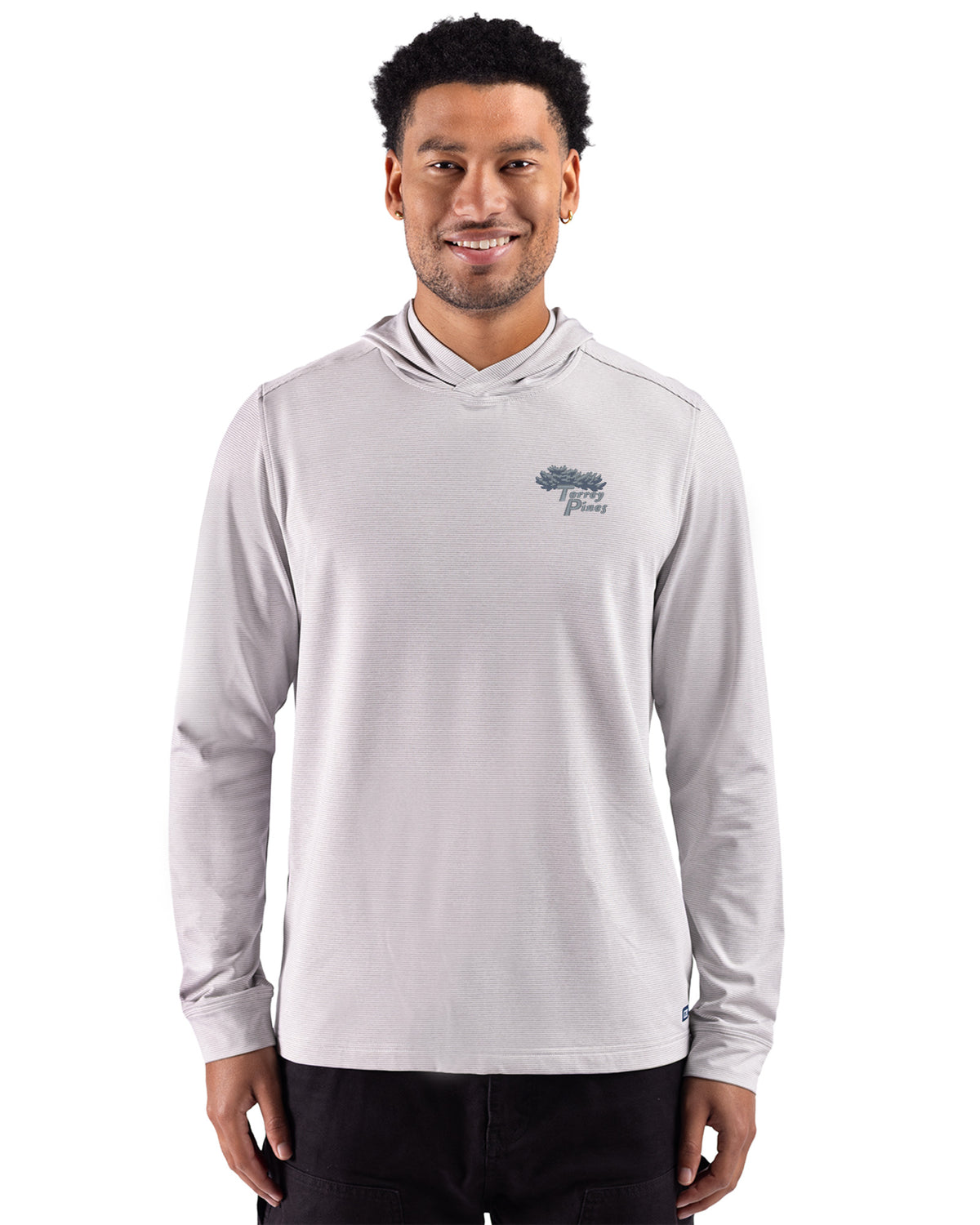 Torrey Pines Cutter & Buck Adapt Recycled Soft Knit Stripe Mens Big & Tall Hooded Pullover - BCK01388-35492
