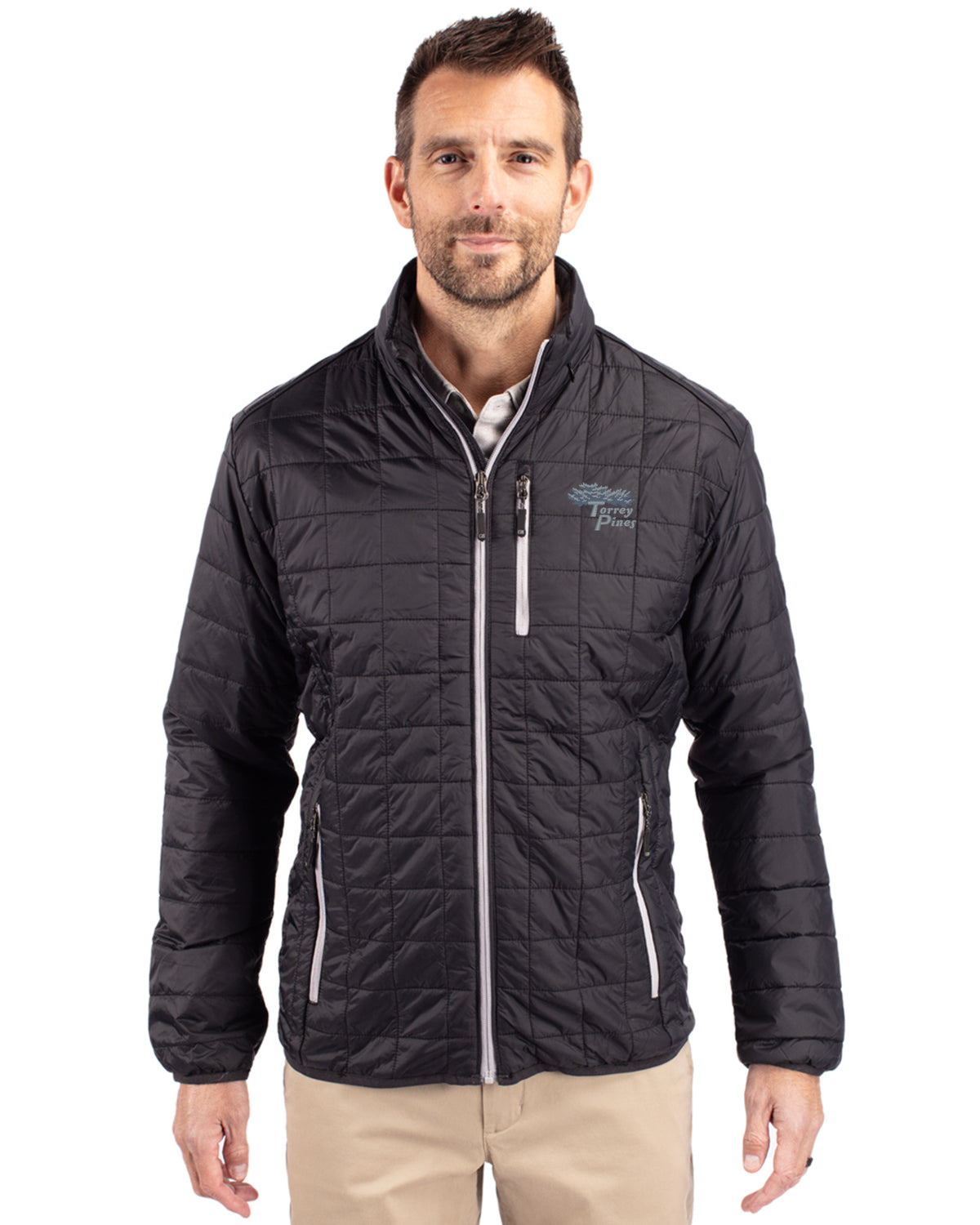 Torrey Pines Cutter & Buck Rainier Recycled Insulated Puffer Mens Big & Tall Full Zip Jacket - BCO00018-35492
