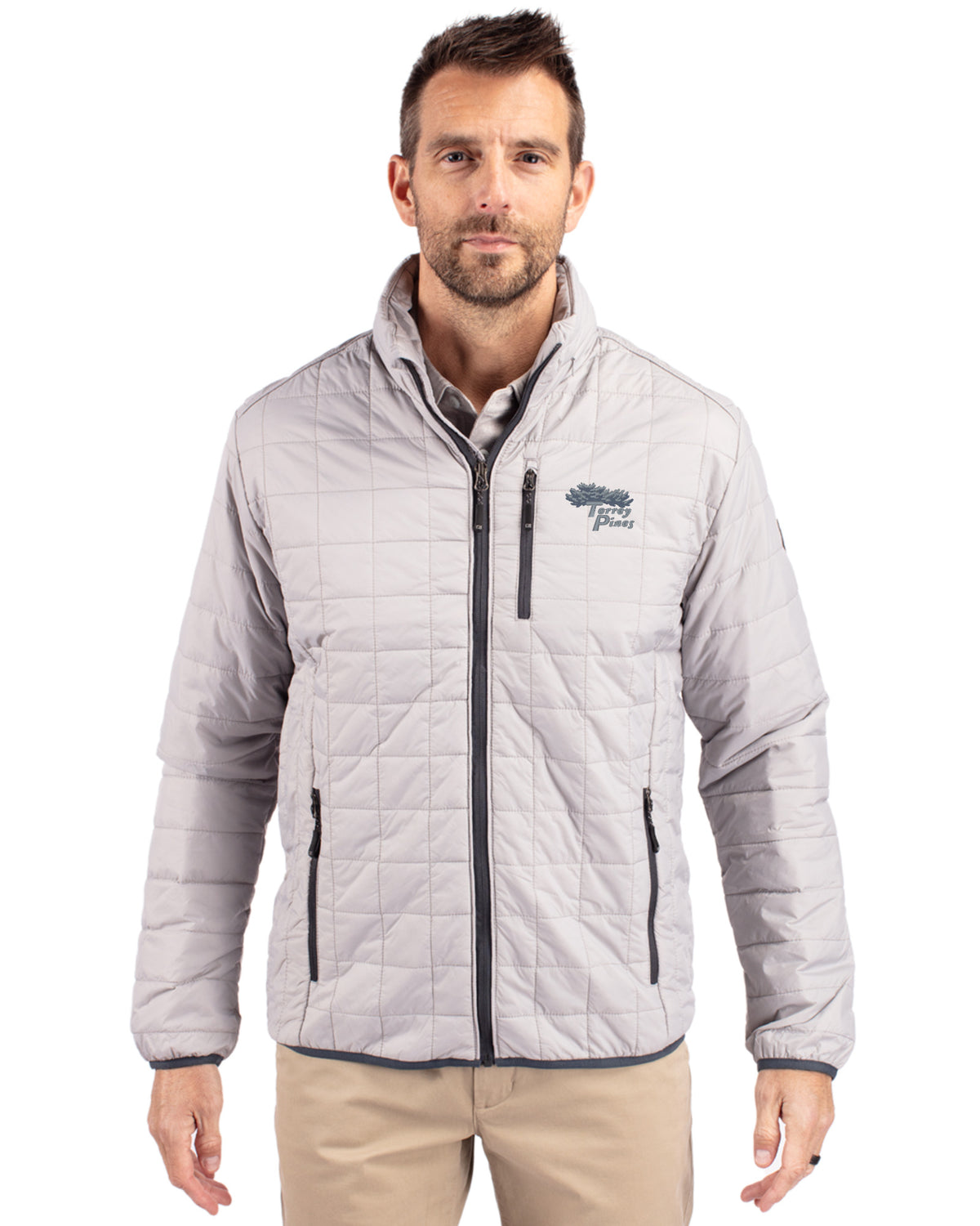 Torrey Pines Cutter & Buck Rainier Recycled Insulated Puffer Mens Big & Tall Full Zip Jacket - BCO00018-35492