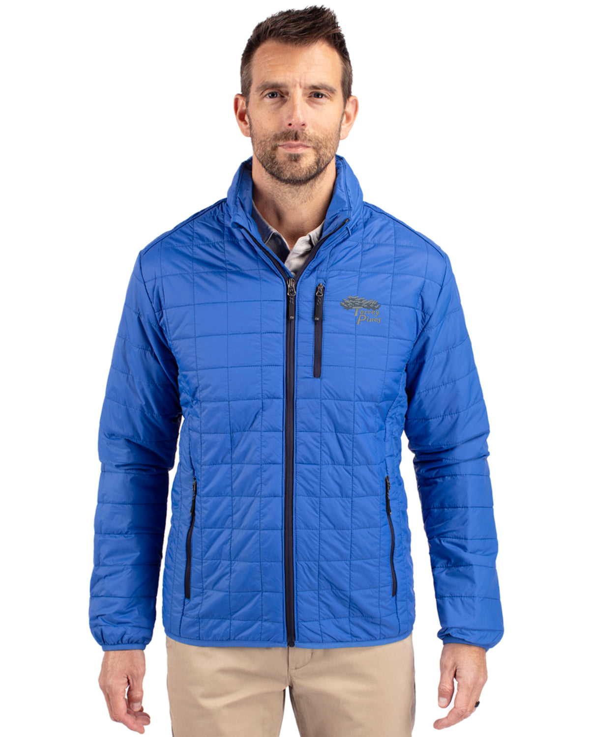 Torrey Pines Cutter & Buck Rainier Recycled Insulated Puffer Mens Big & Tall Full Zip Jacket - BCO00018-35492