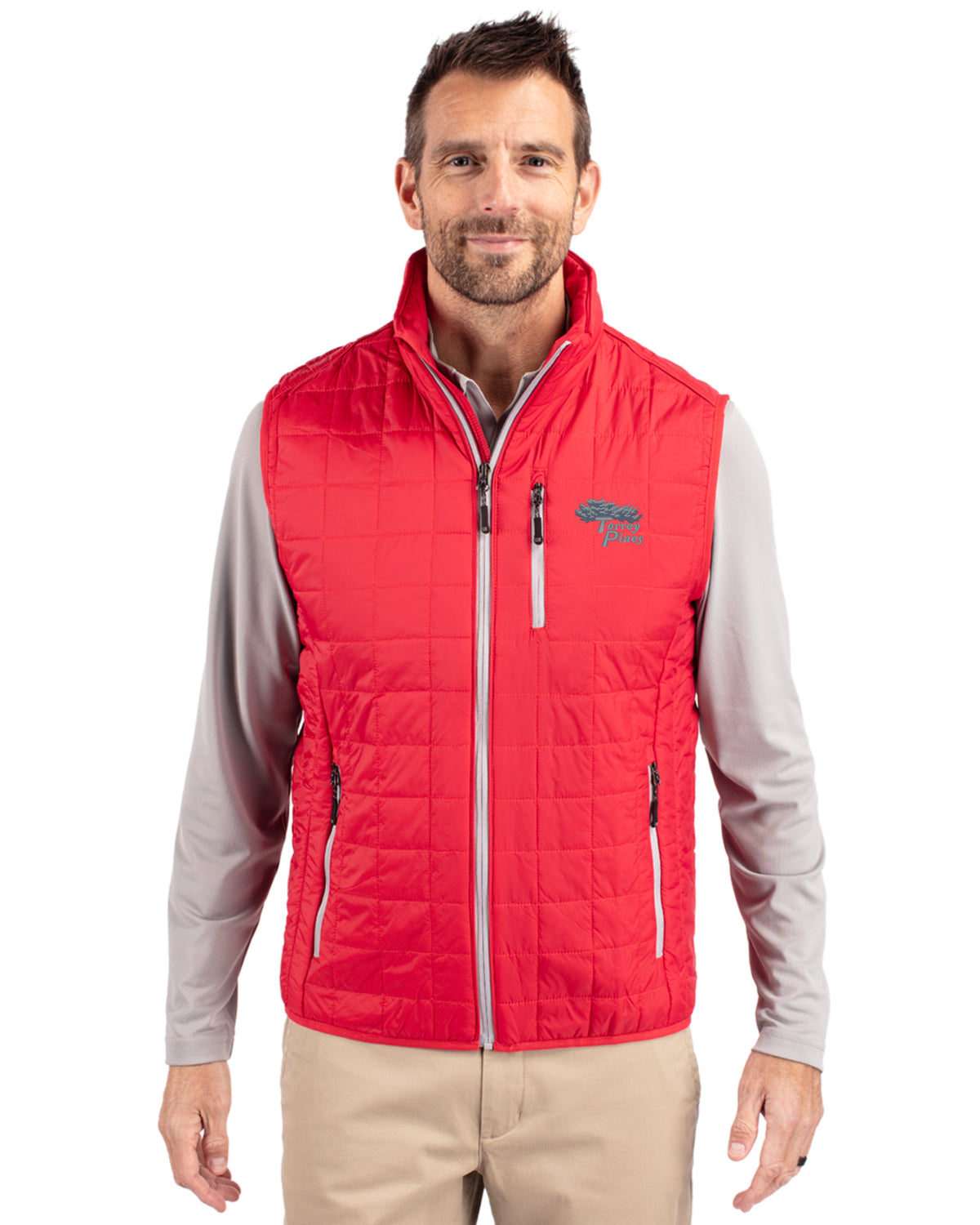 Torrey Pines Cutter & Buck Rainier Recycled Insulated Puffer Mens Big & Tall Full Zip Vest - BCO00019-35492