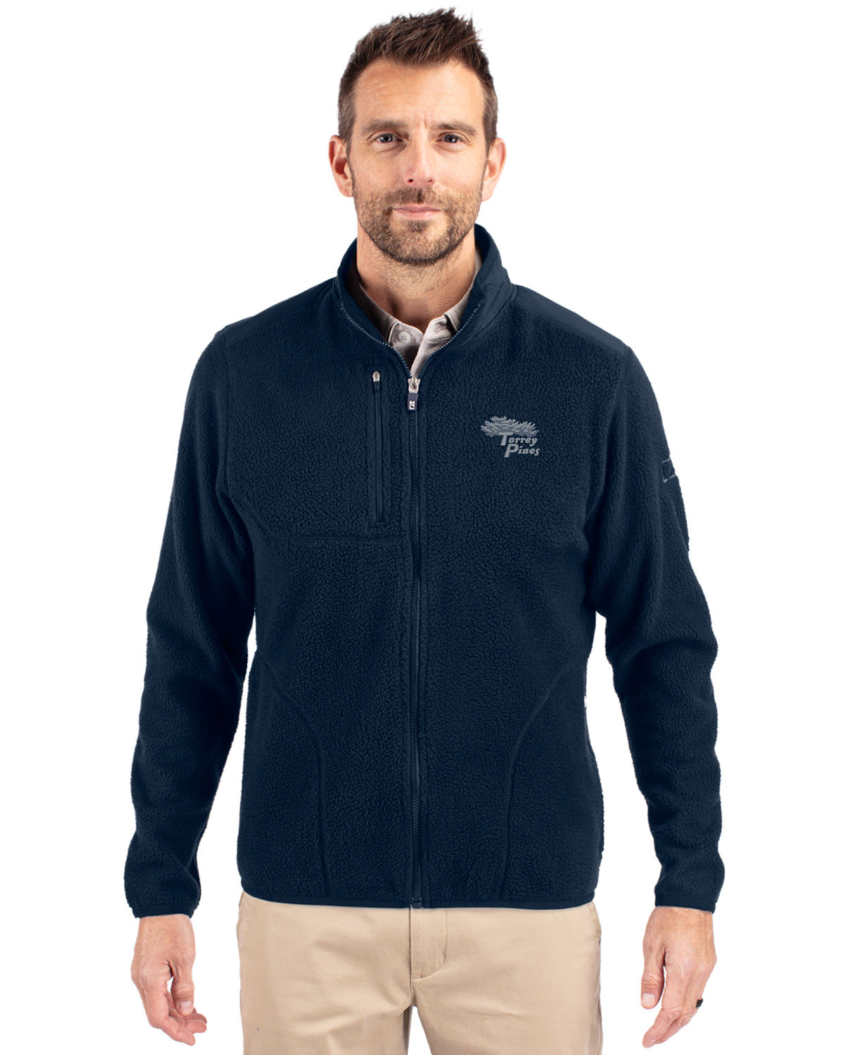 Torrey Pines Cutter & Buck Cascade Epic Comfort Recycled Sherpa Fleece Mens Big & Tall Full Zip Jacket - BCO00070-35492
