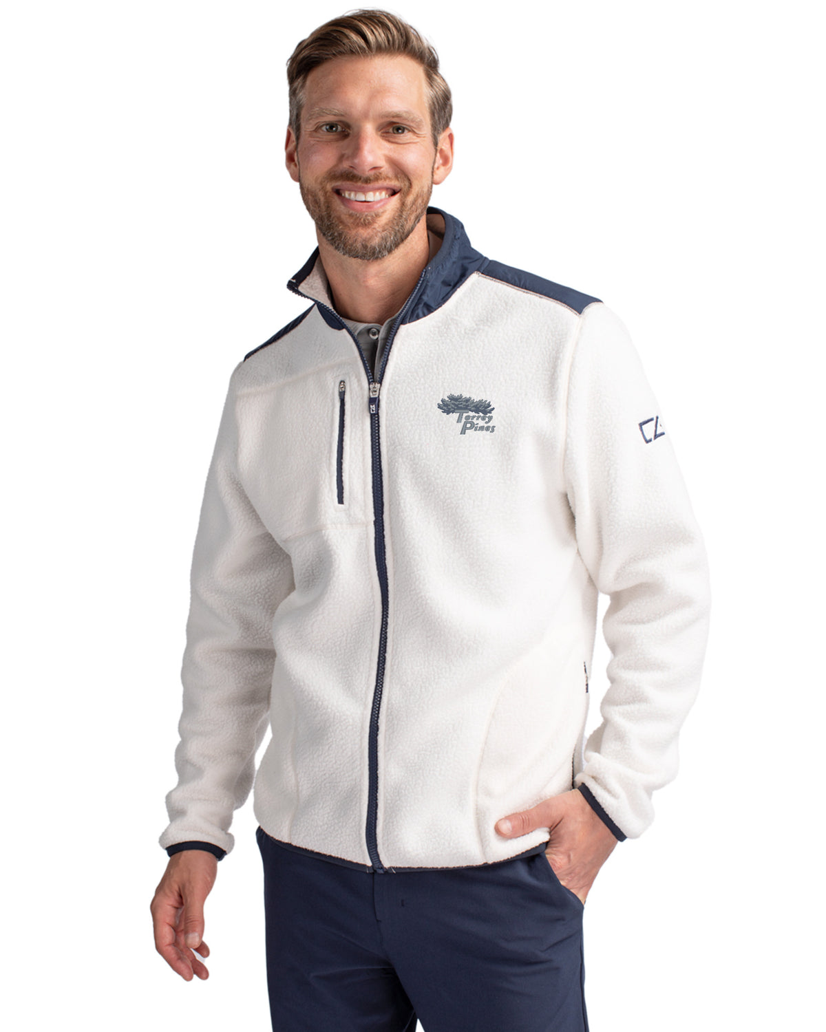 Torrey Pines Cutter & Buck Cascade Epic Comfort Recycled Sherpa Fleece Mens Big & Tall Full Zip Jacket - BCO00070-35492