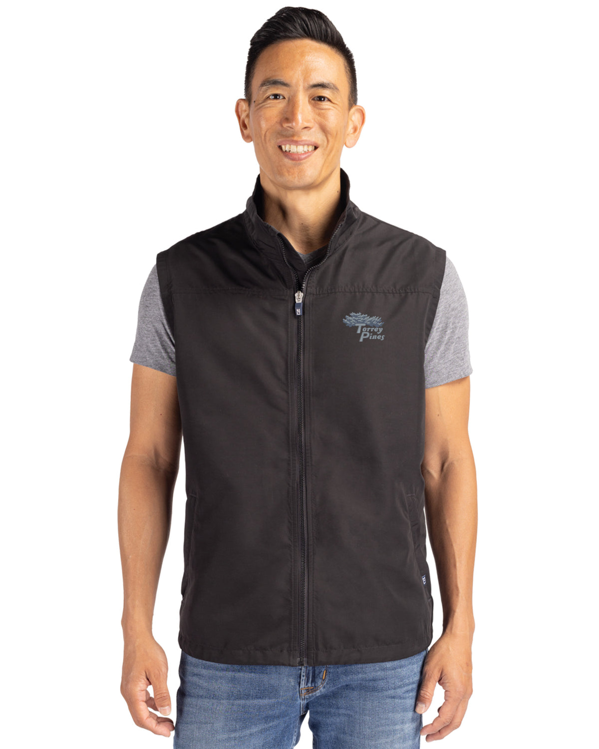 Torrey Pines Cutter & Buck Charter Recycled Packable Mens Big & Tall Full Zip Vest - BCO00083-35492