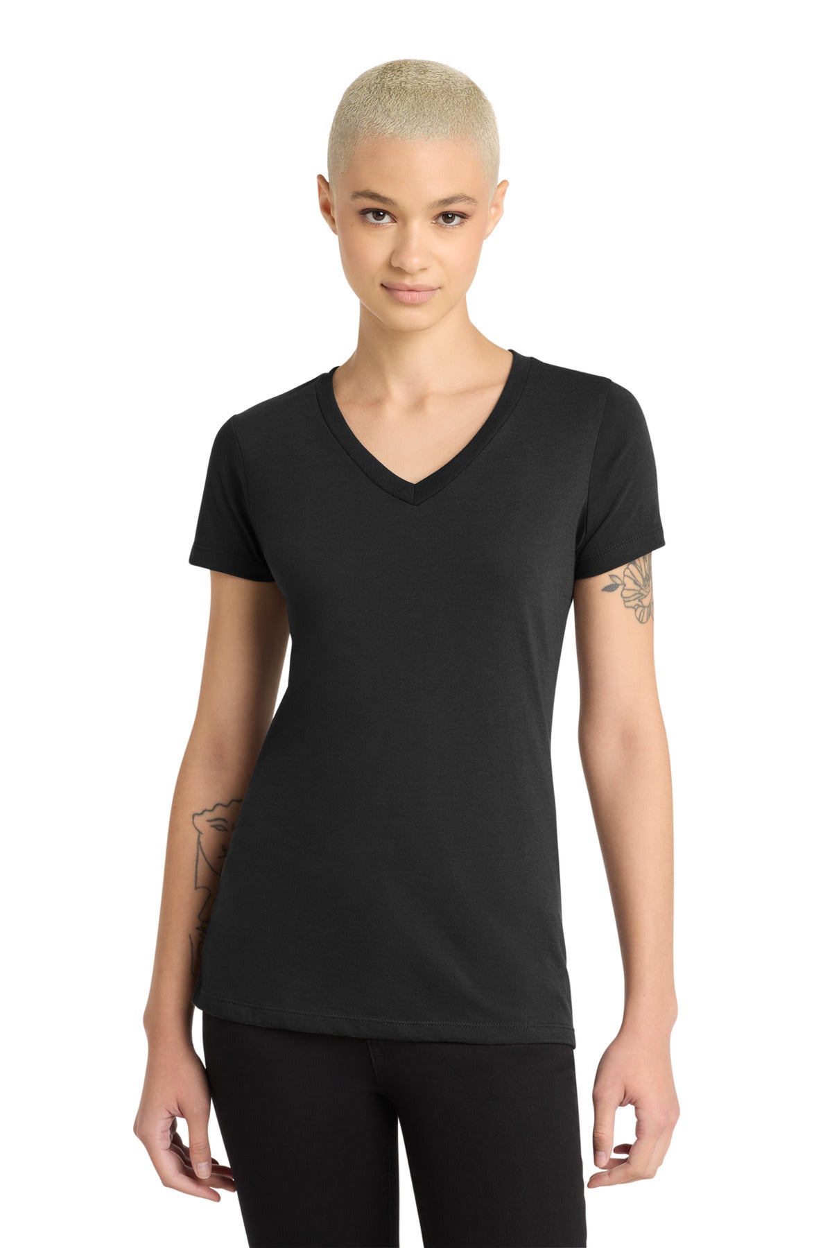 District ®  Women's Perfect Blend ®  CVC V-Neck Tee. DM1190L