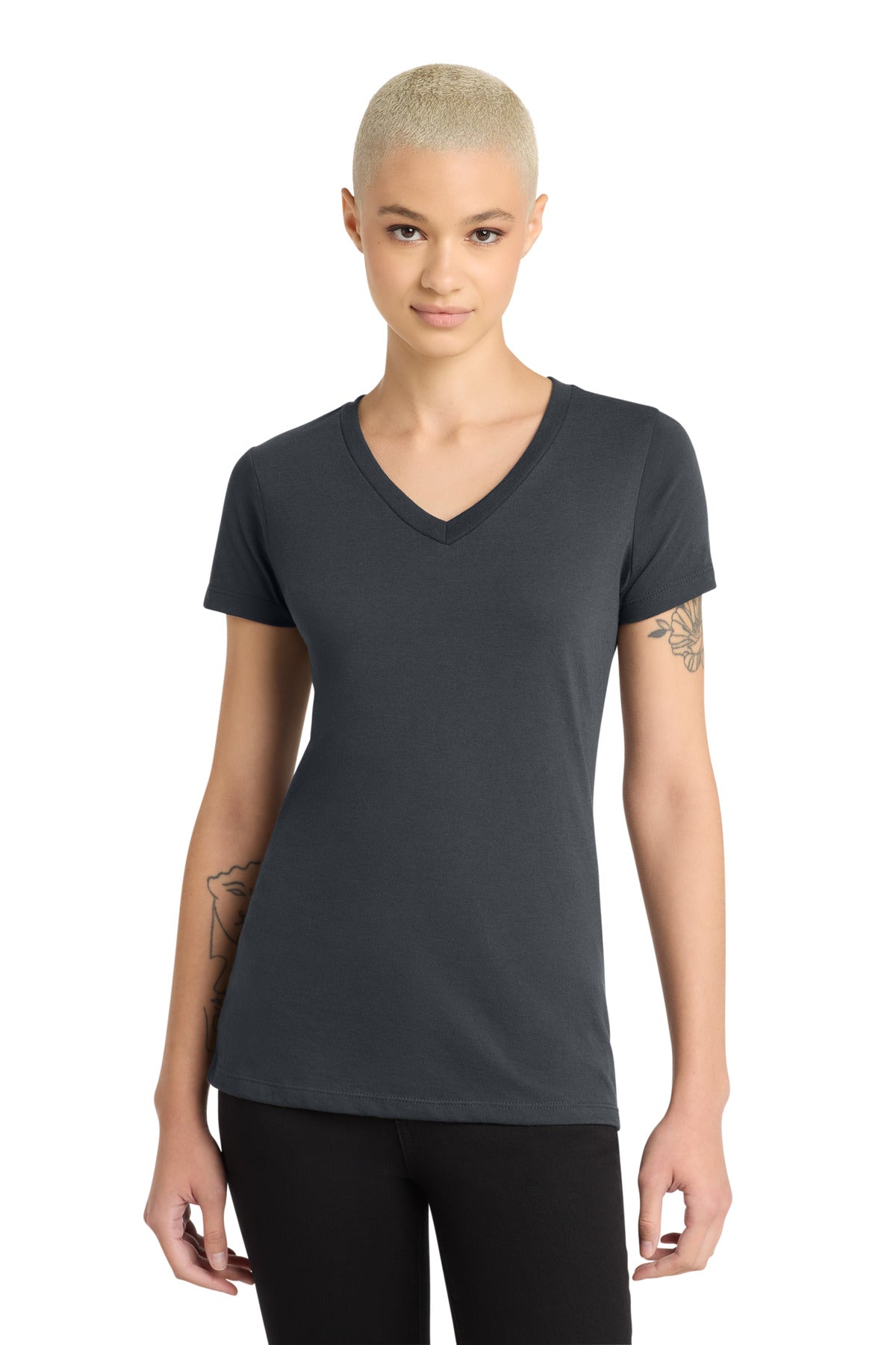 District ®  Women's Perfect Blend ®  CVC V-Neck Tee. DM1190L