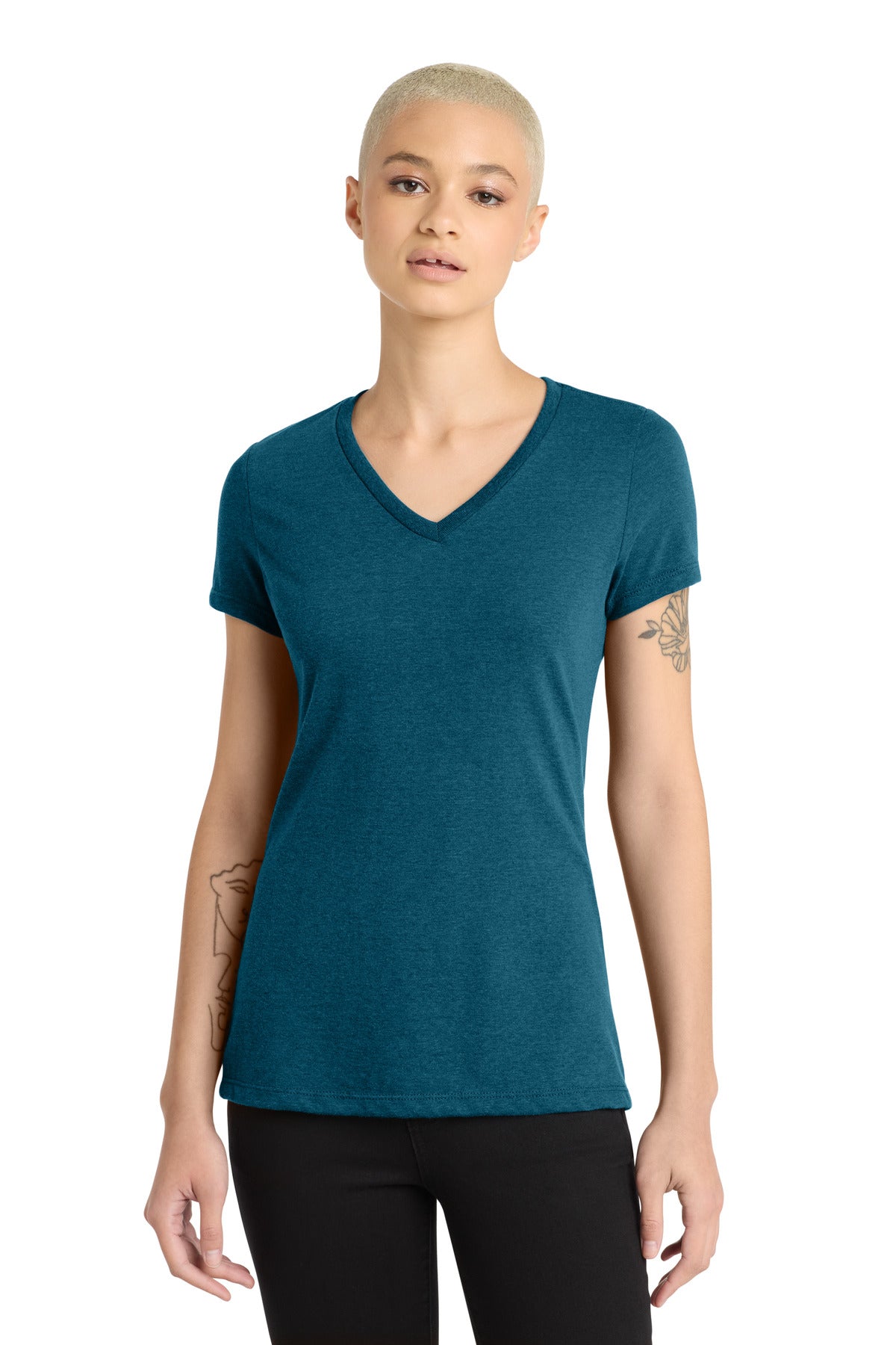 District ®  Women's Perfect Blend ®  CVC V-Neck Tee. DM1190L