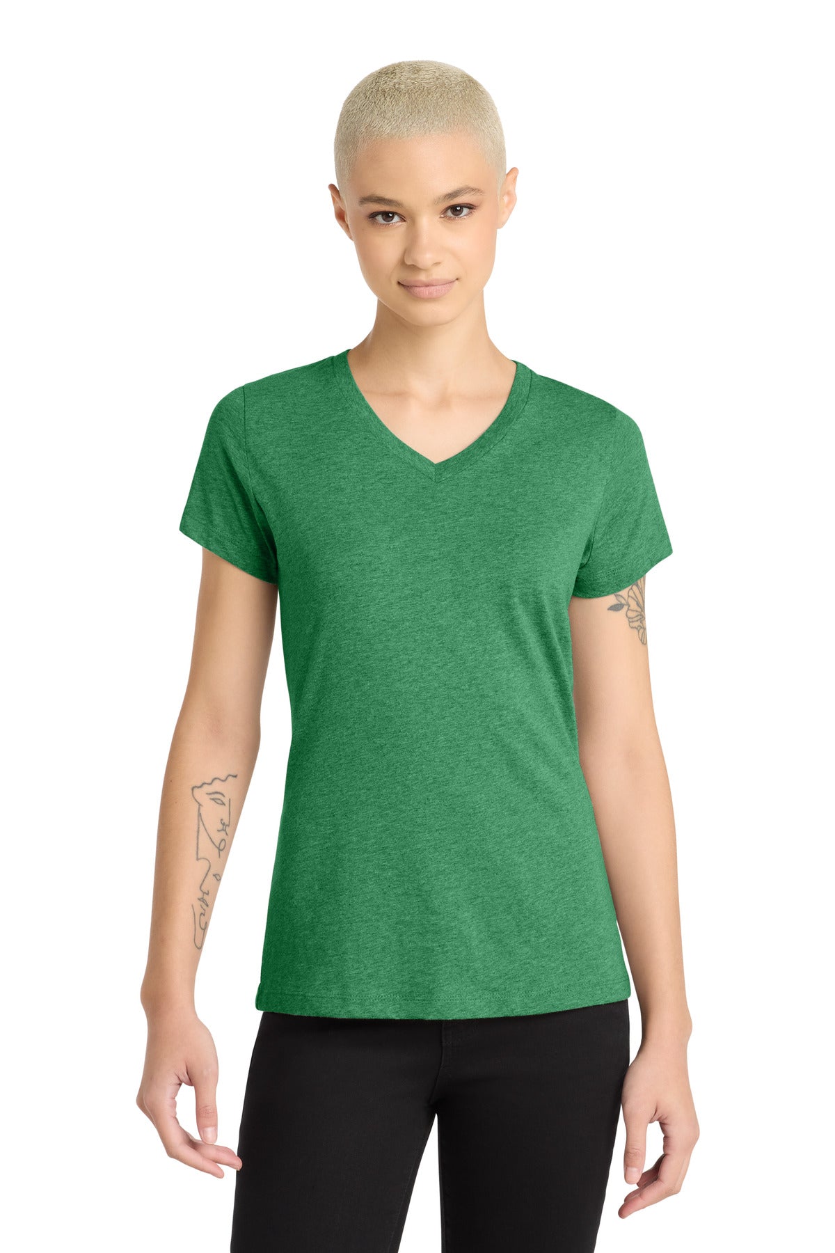 District ®  Women's Perfect Blend ®  CVC V-Neck Tee. DM1190L
