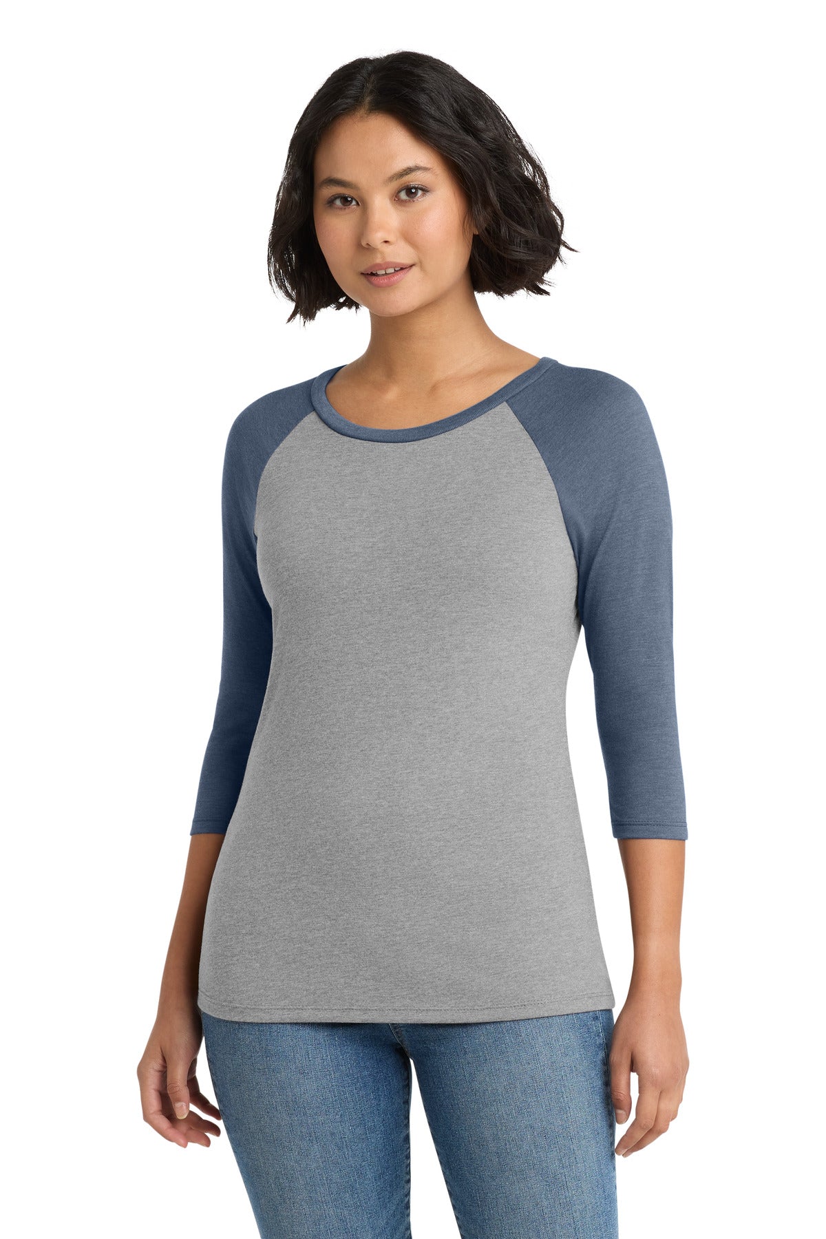 District ®  Women's Perfect Tri ®  3/4-Sleeve Raglan. DM136L