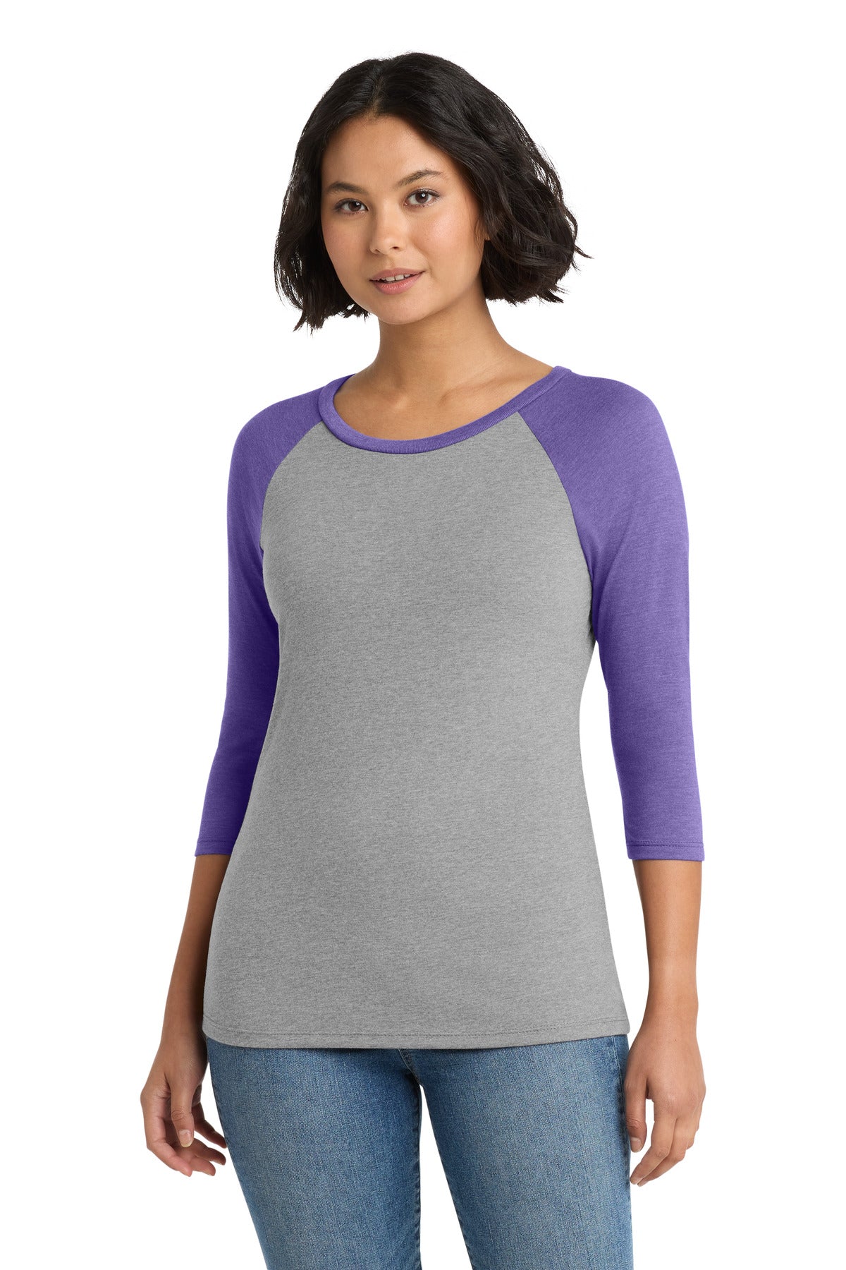 District ®  Women's Perfect Tri ®  3/4-Sleeve Raglan. DM136L