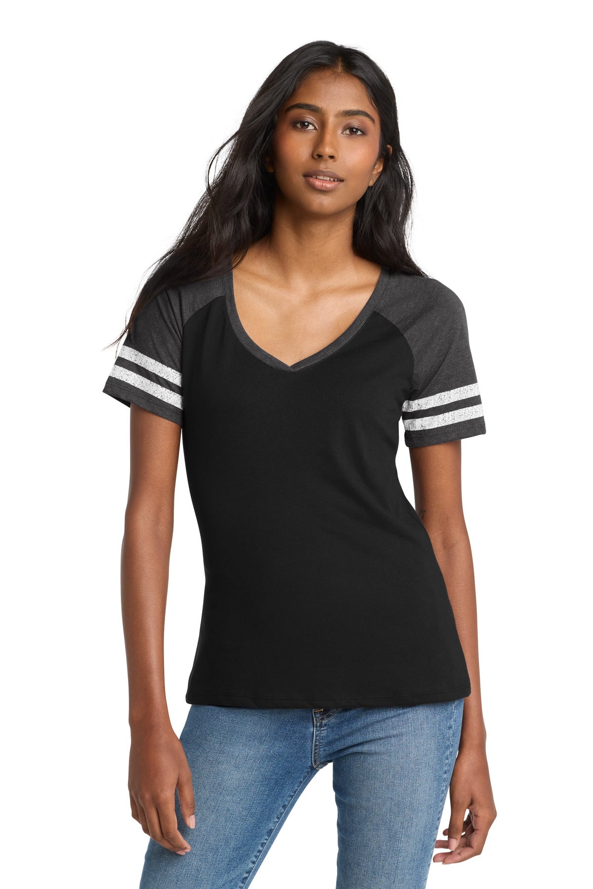 District  ®  Women's Game V-Neck Tee. DM476